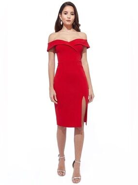 Bardot | Dresses | Bardot Carmelle Spaghettistrap Rufflefront Midi Dress